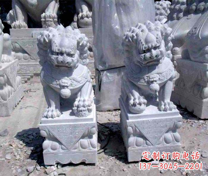 达州大理石仿古石狮子