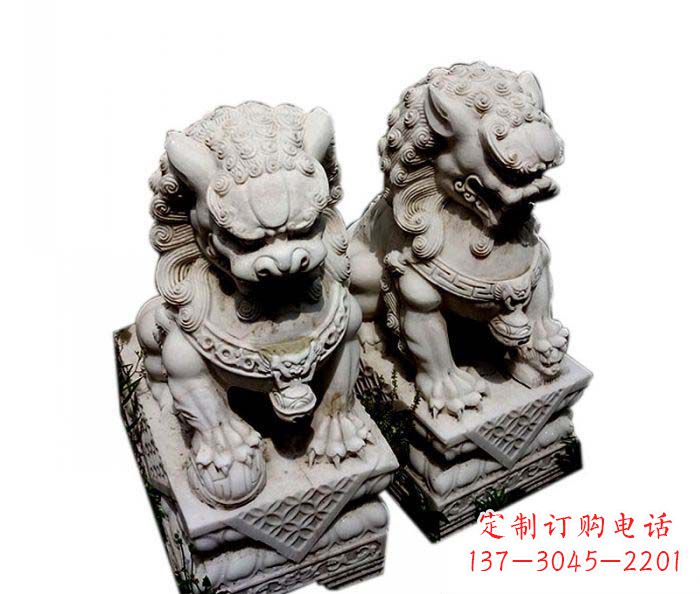 达州大理石仿古石狮子雕塑