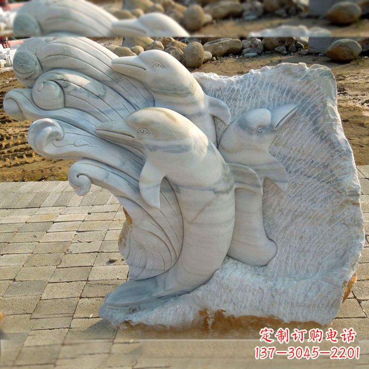 达州海豚雕塑以大理石精美绝伦