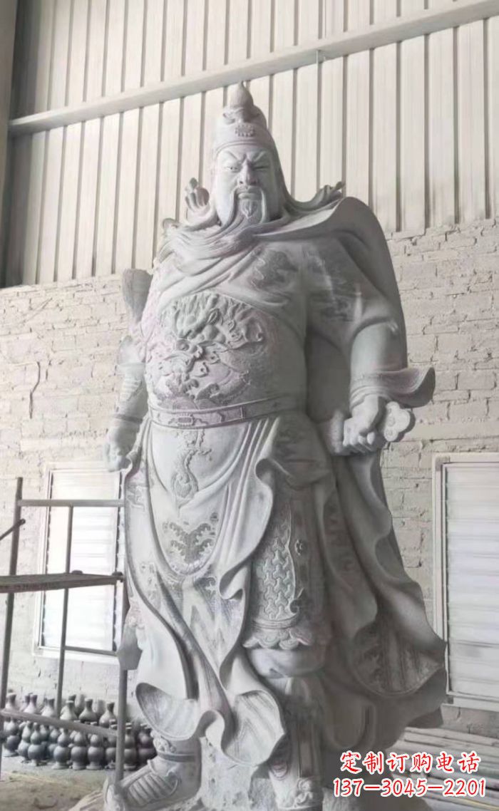 达州大理石关公雕塑,精美绝伦