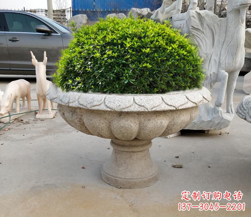 达州优雅大理石花盆雕塑