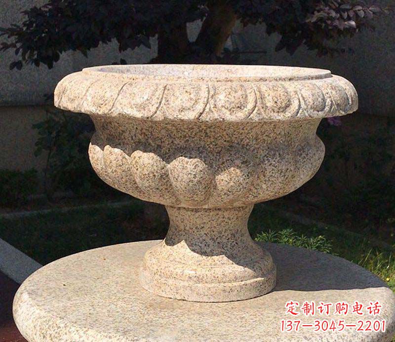 达州大理石花钵公园花盆石雕