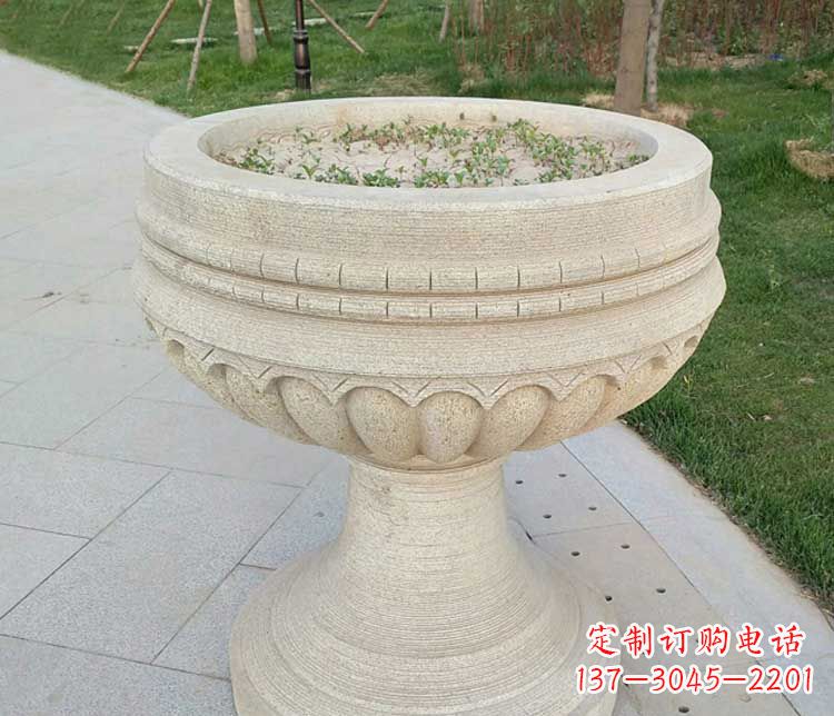 达州大理石花盆石雕