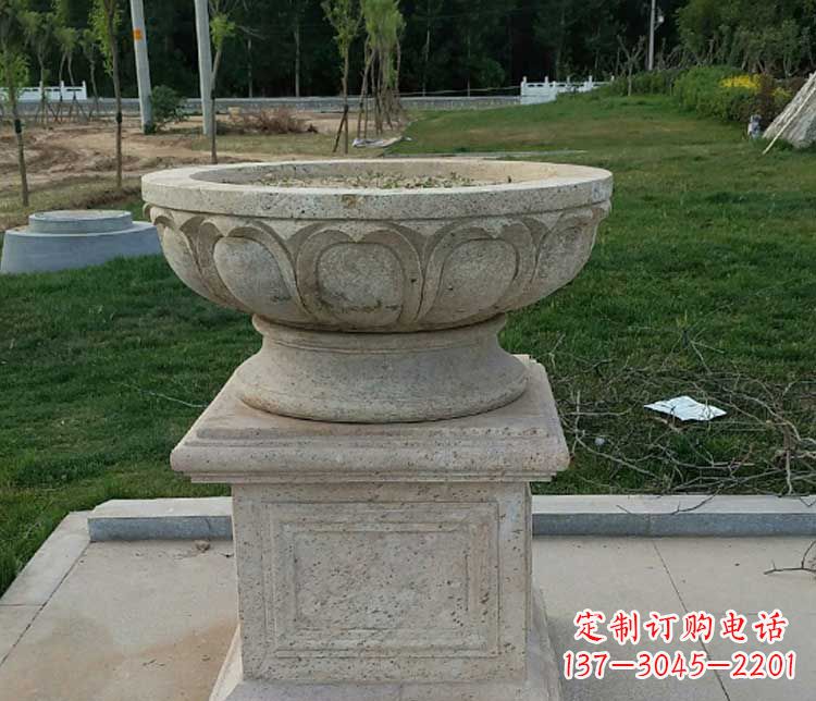 达州大理石花盆石雕
