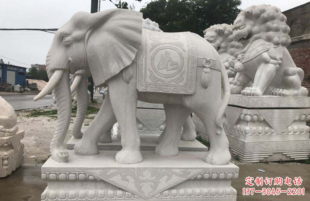 达州大理石大象雕塑