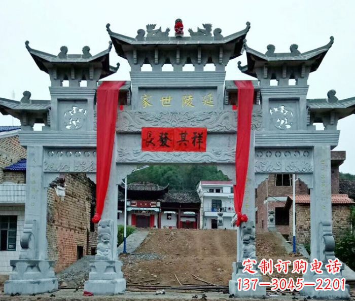 达州精美大理石牌坊雕塑