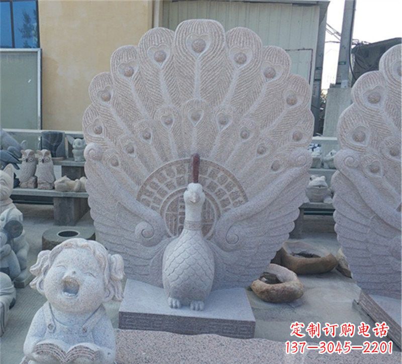 达州大理石孔雀开屏石雕