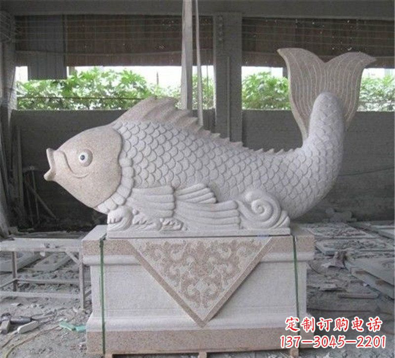 达州精美大理石"鲤鱼"雕塑