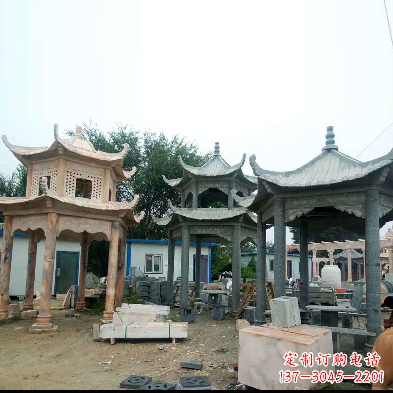 达州精美大理石凉亭雕塑