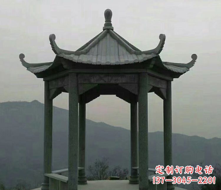 达州考究工艺,奢华大理石六角凉亭雕塑