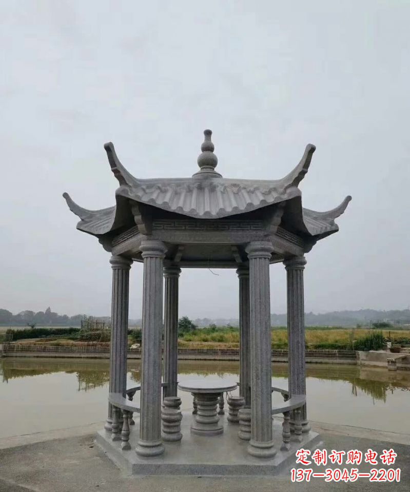 达州大理石凉亭石雕塑,优雅经典无双