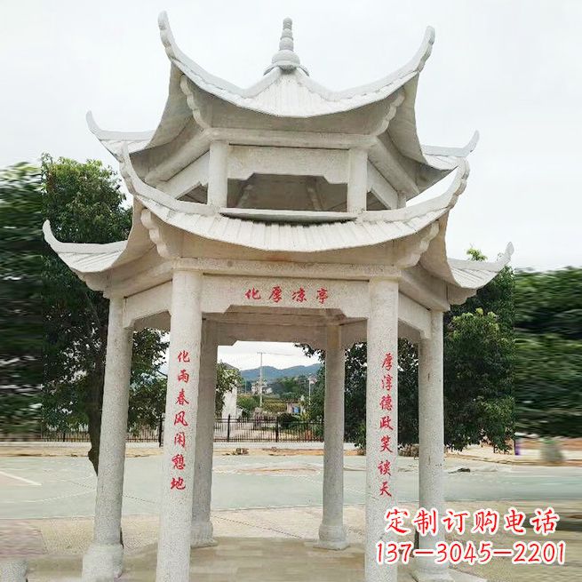 达州大理石凉亭双层雕塑
