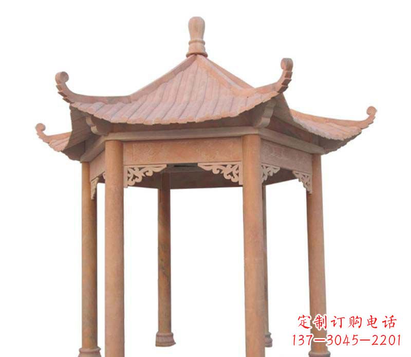 达州大理石六角凉亭雕塑