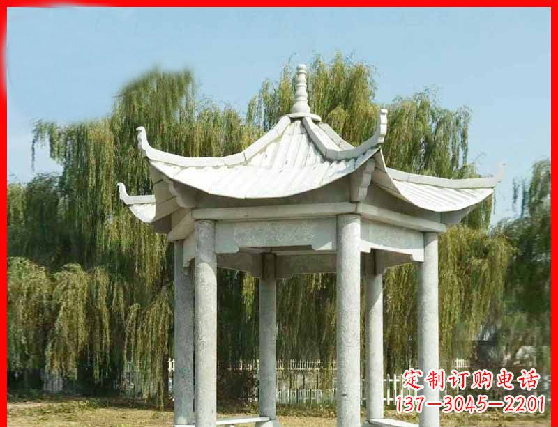达州精美大理石凉亭雕塑