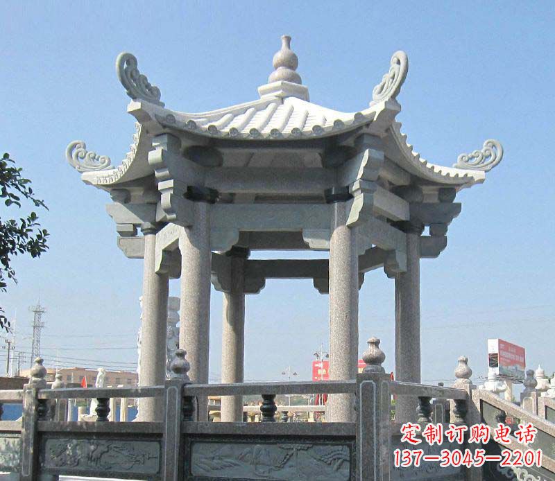 达州大理石六角凉亭石雕,为您的家园带来浪漫情怀