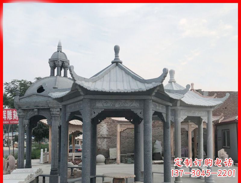 达州六角凉亭石雕