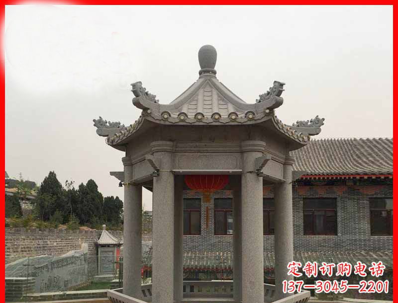 达州大理石六角凉亭石雕