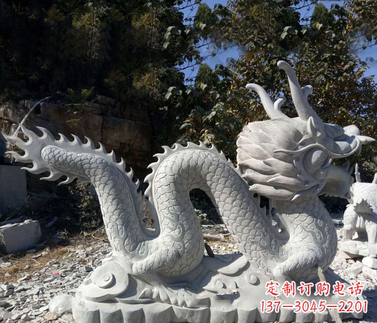 达州精美大理石龙雕塑