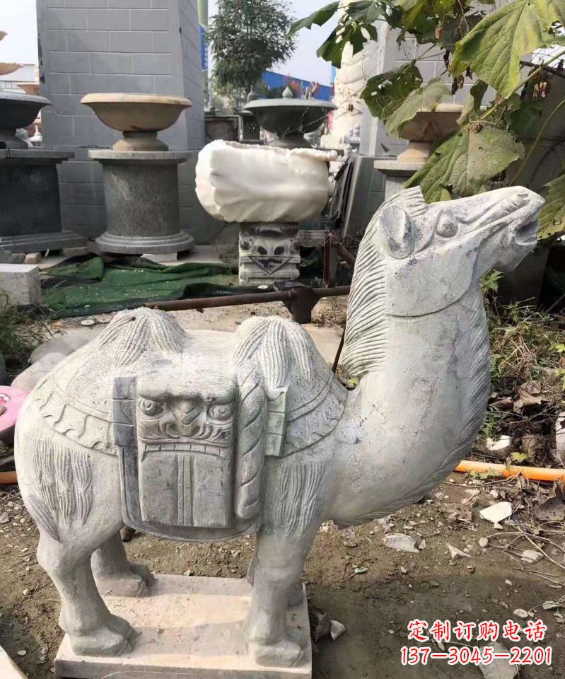 达州精美大理石骆驼雕塑