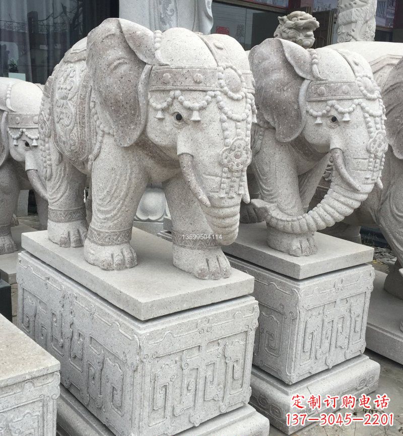达州精美绝伦的大理石门口大象雕塑