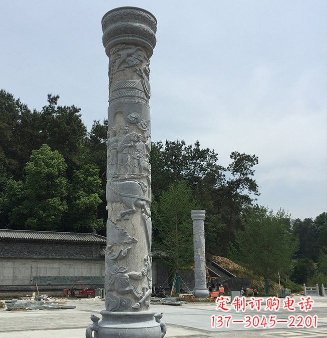 达州大理石龙柱雕塑