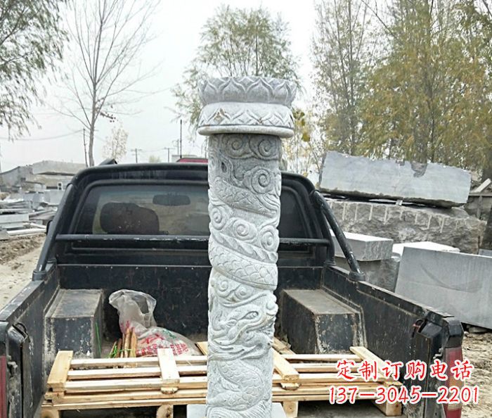 达州大理石龙柱雕塑