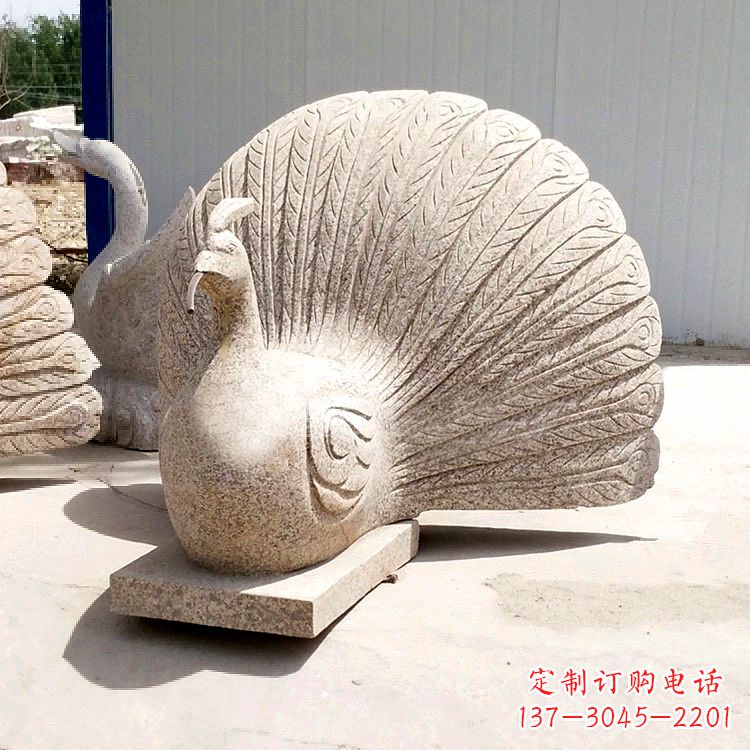 达州大理石喷水孔雀雕塑