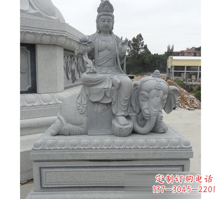 达州精雕细琢的大理石普贤菩萨雕塑
