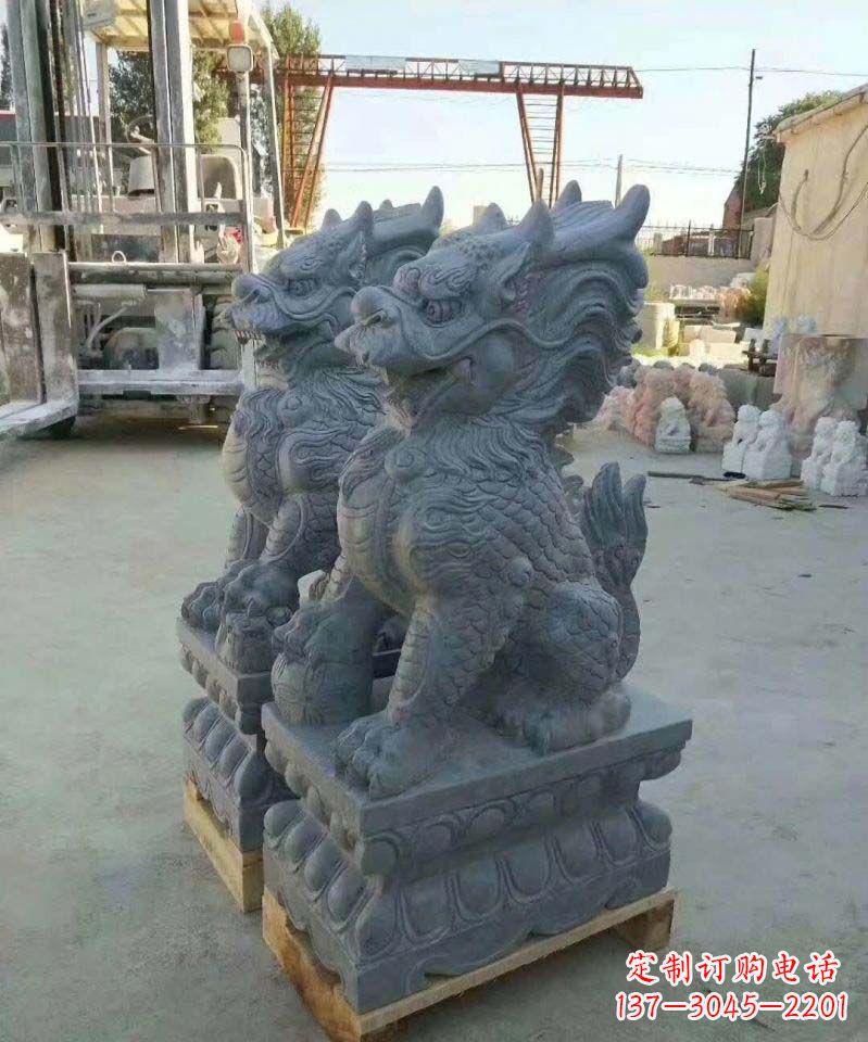 达州精美大理石麒麟雕塑
