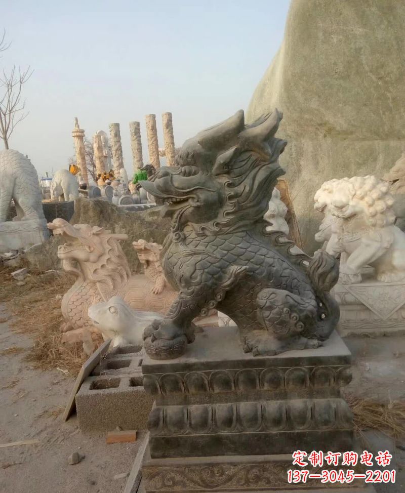 达州新中式麒麟雕塑,精美细腻,艺术品级别