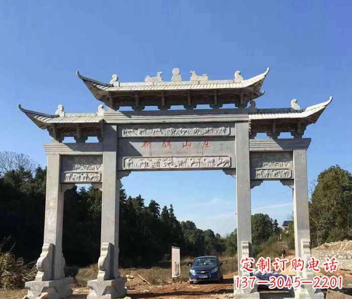 达州精美石雕牌坊雕塑