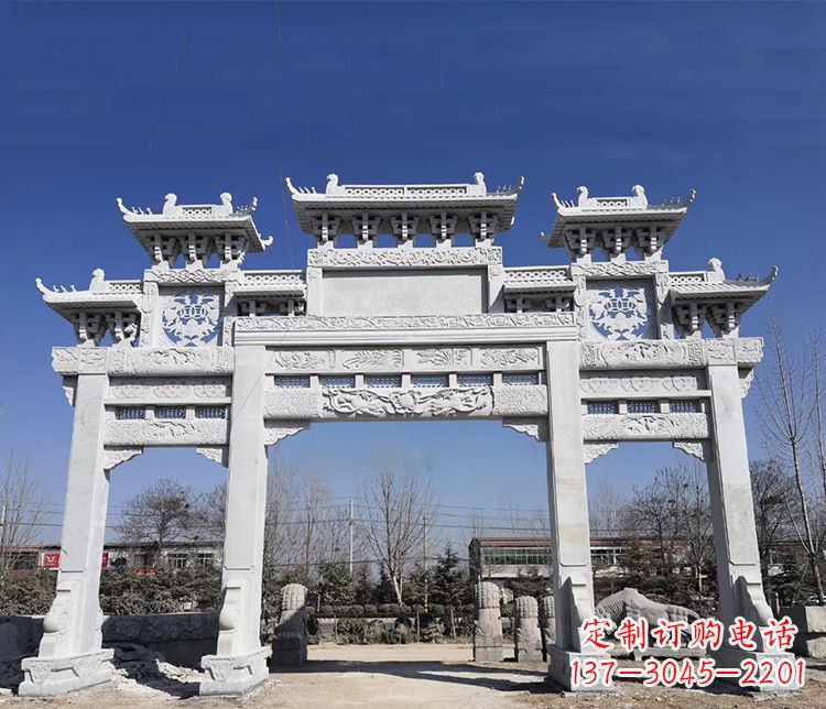 达州特色大理石牌坊石雕