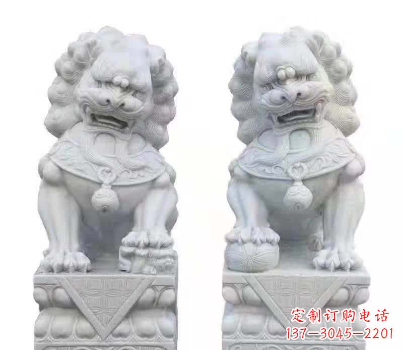 达州大理石狮子雕塑震撼视觉、传承文化