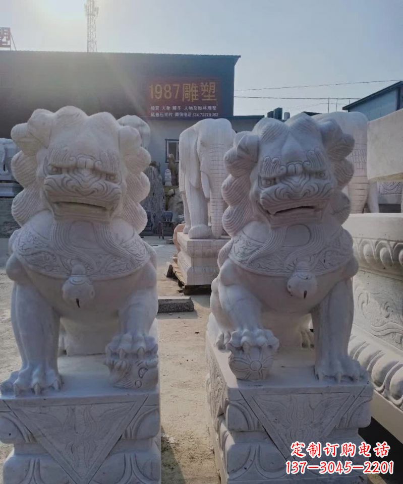 达州大理石狮子雕塑,象征威严
