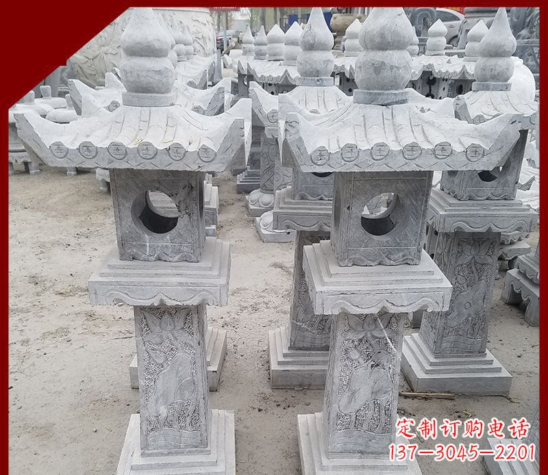 达州精美大理石石灯笼雕塑