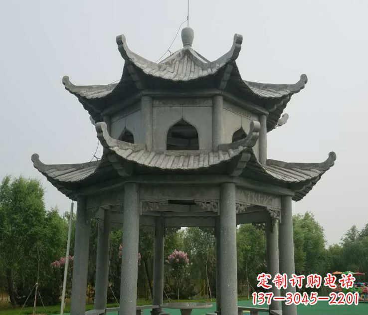 达州精美大理石凉亭石雕