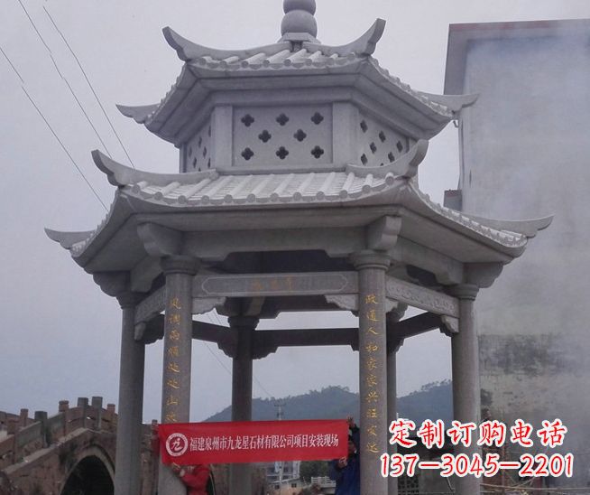 达州大理石双层石雕凉亭——独特的艺术结晶