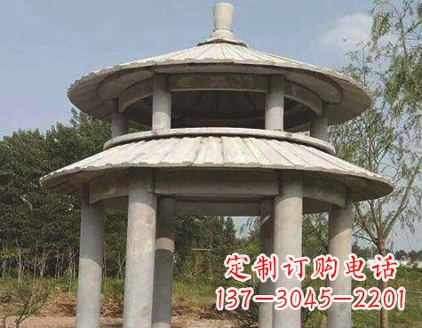 达州大理石双层圆顶凉亭石雕