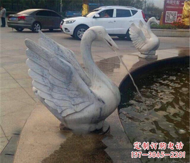 达州大理石天鹅喷泉石雕