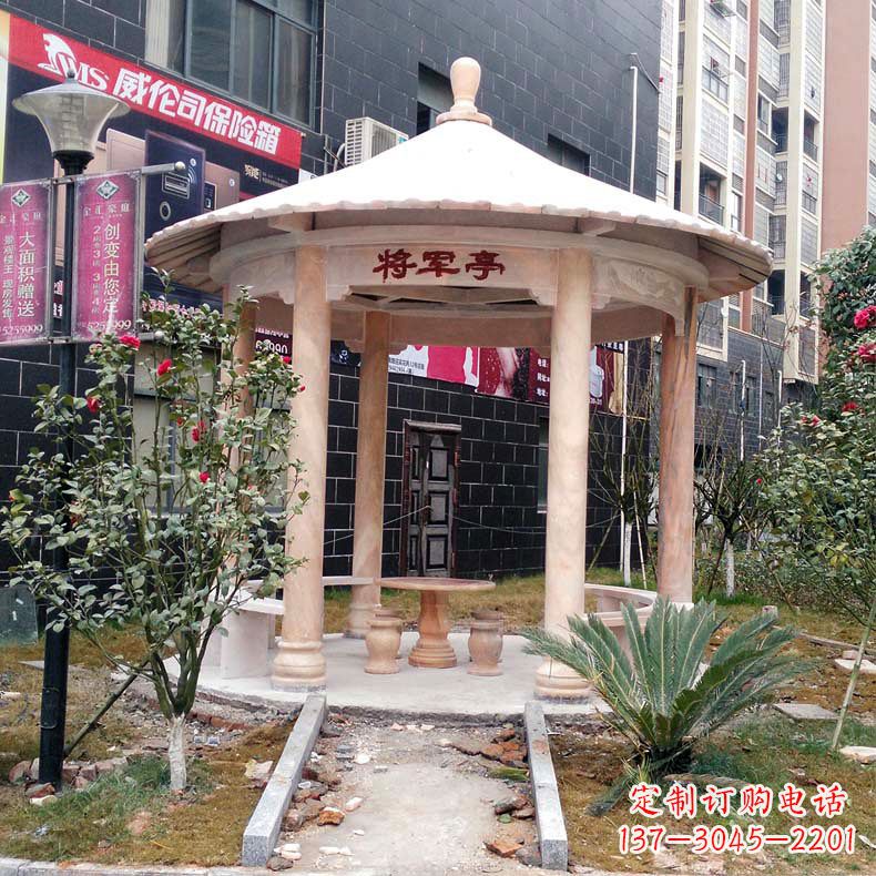达州精美大理石凉亭雕塑