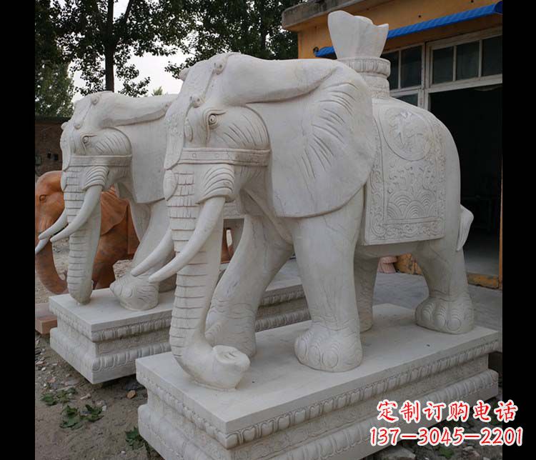 达州大理石大象雕塑,招财进宝