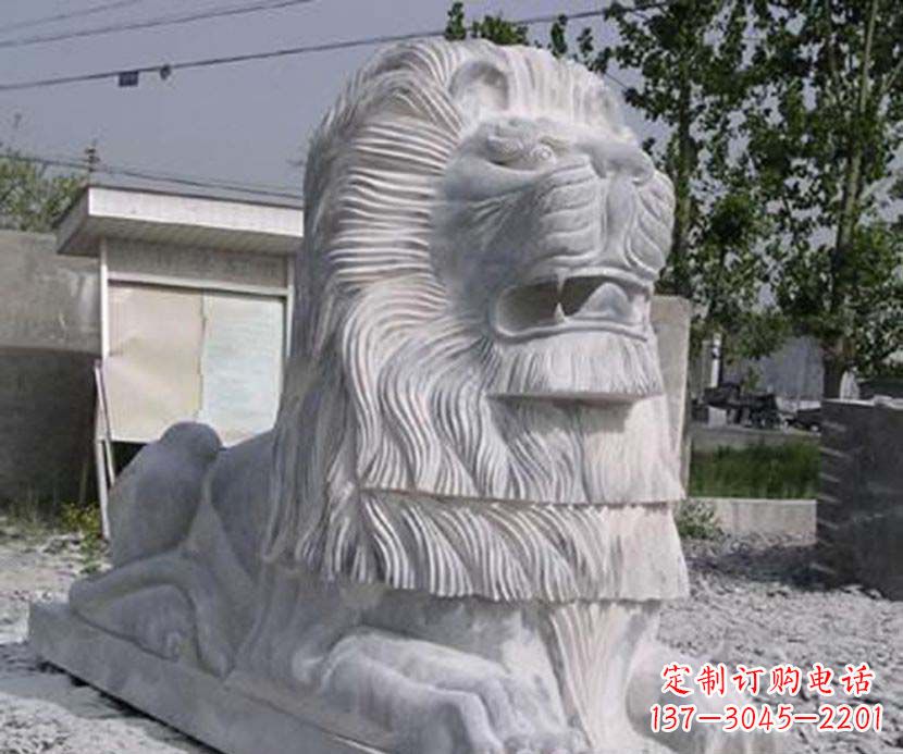 达州大理石西洋狮子石雕塑