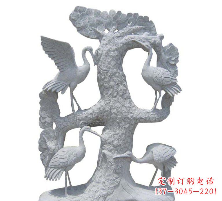 达州精美大理石松树雕塑