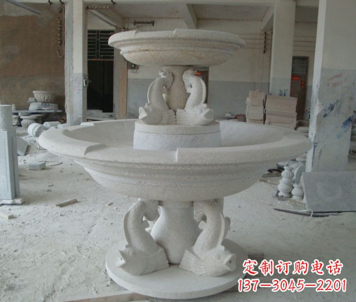 达州高端大理石双层喷泉雕塑