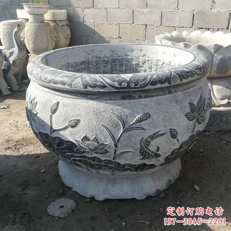达州大理石水缸雕塑