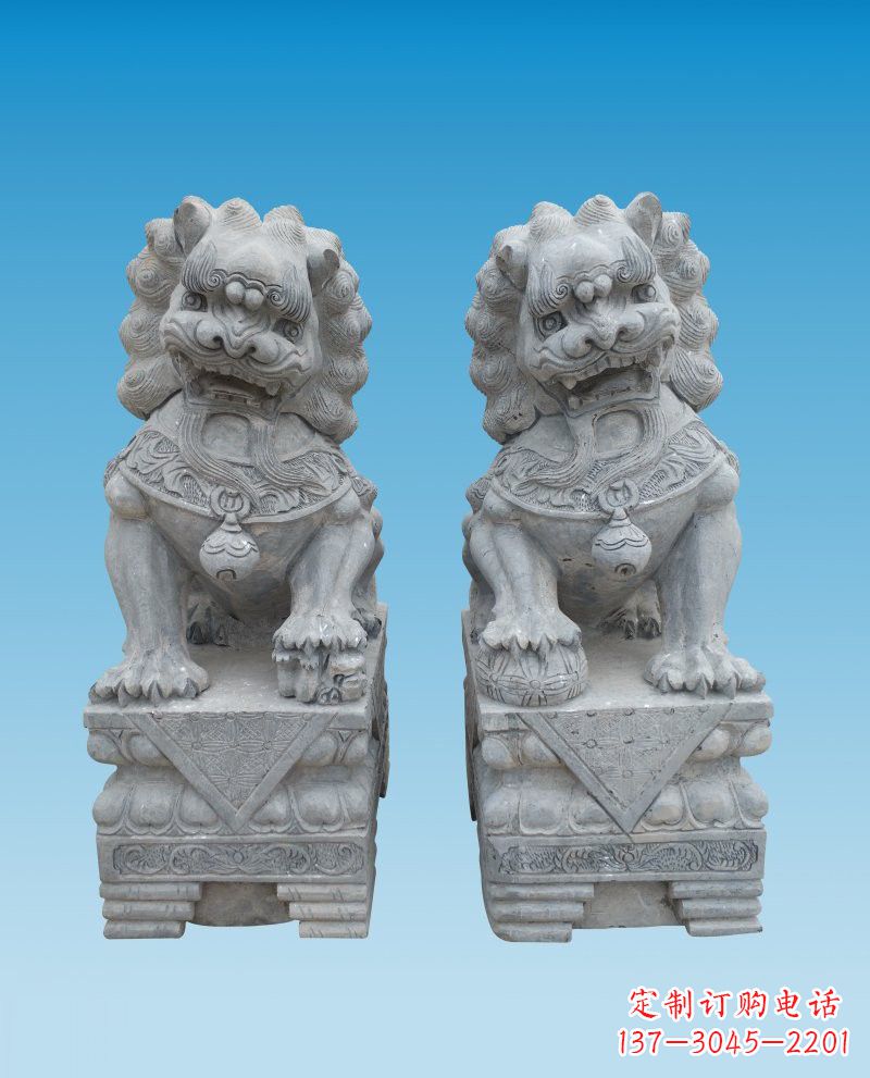 达州精致雕刻的大理石狮子雕塑