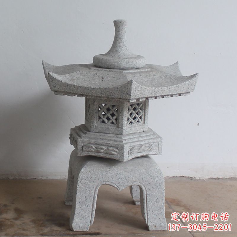 达州传统中式雕塑大理石石灯