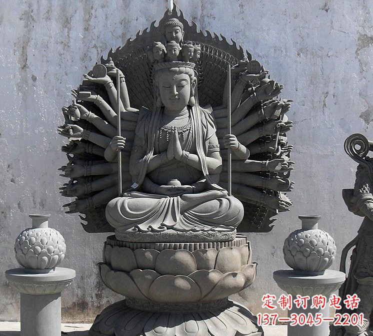 达州宗教庙宇千手观音大理石雕塑