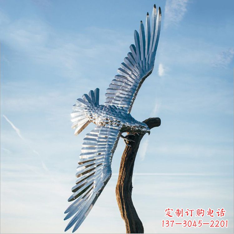 达州大鹏展翅老鹰不锈钢雕塑