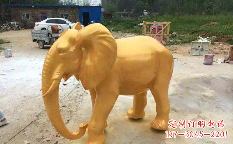 达州精美的大象玻璃钢仿铜雕塑